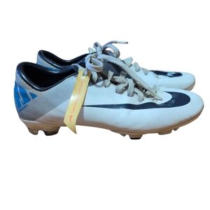 Nike Mercurial White Blue Soccer Cleats Men’s 8.5 Rare